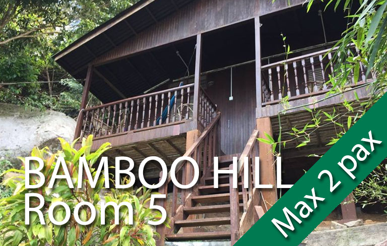 BAMBOO HILL - Room #5 - 1 x double bed + 1 x single bed